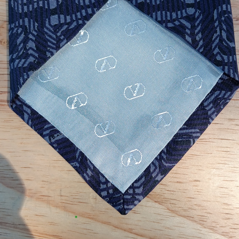 *Print* Geometric Patterned Gray Tie - Valentino - image 4